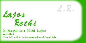 lajos rethi business card