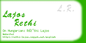 lajos rethi business card